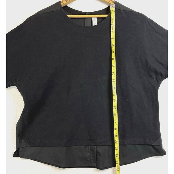 LULULEMON Live To Layer Womens Shirt Sz 4 Black Cotton Blend‎ Half Sleeve Casual - Picture 9 of 12